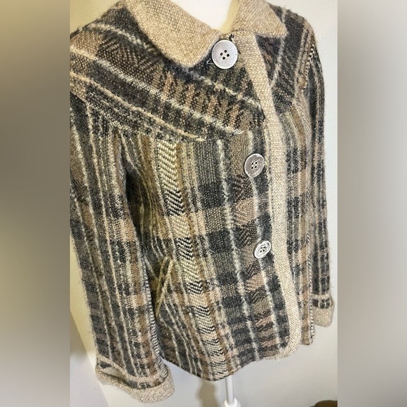 infinitif Paris Plaid Vintage Lush Soft Wool Blend Coat Jacket Made in Paris - Picture 2 of 10